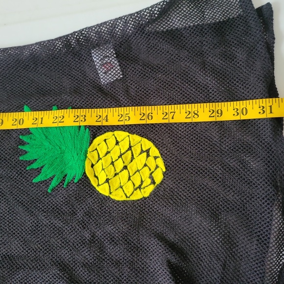 Nwt America and Beyond Hawaii Pineapple Embroidered Net Beach Cover Up sz-M/L - Picture 4 of 6